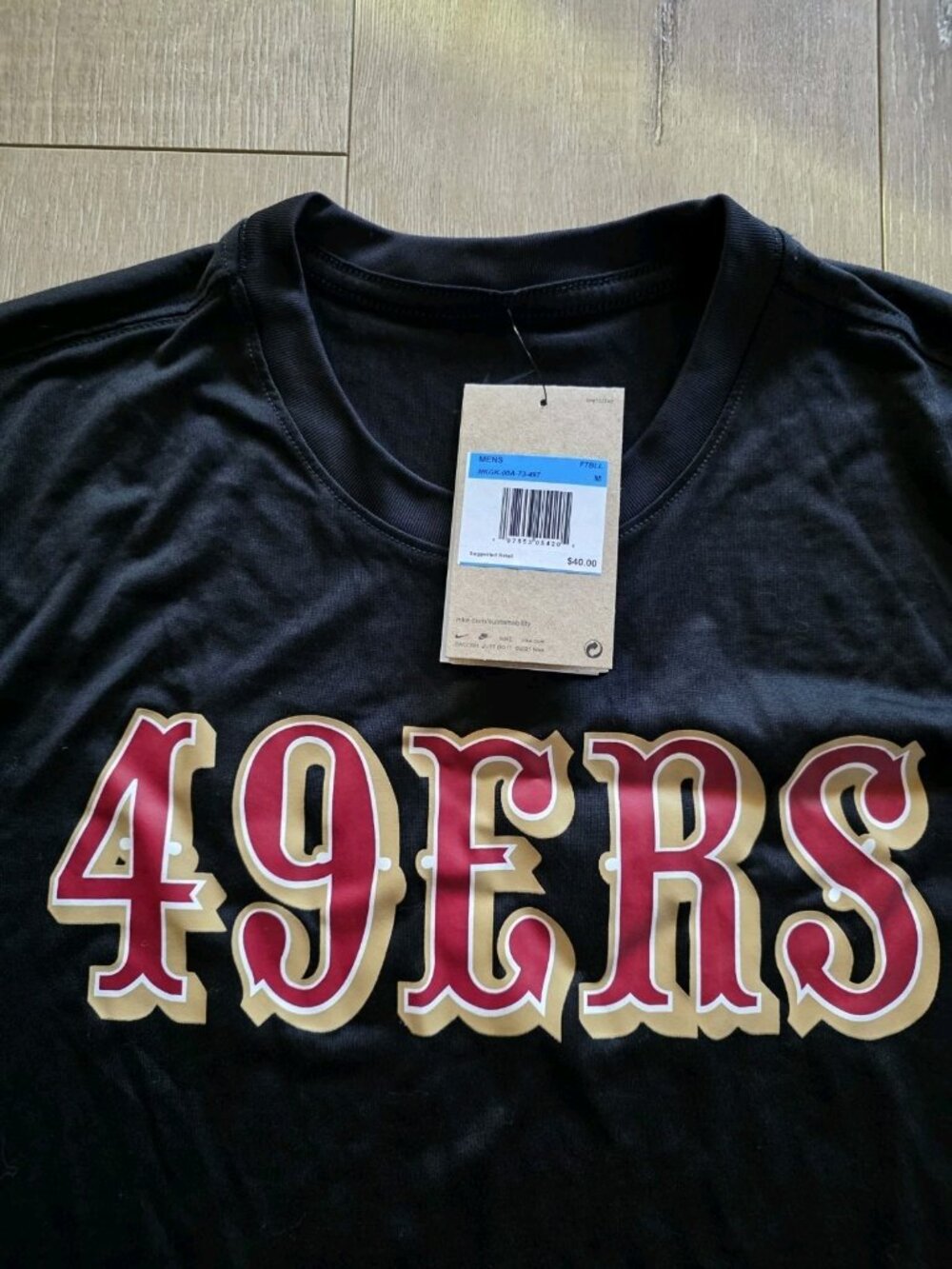 San Francisco 49ers T-Shirt Mens M Black Nike NFL Football Sports Dri-Fit Tee - Picture 3 of 9